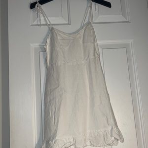 WORN ONCE: Forever 21 white linen tie mini dress